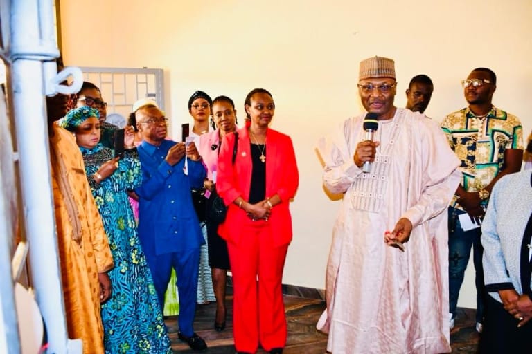 Prof Yakubu speaking during the dedication of NEC IT Workplace