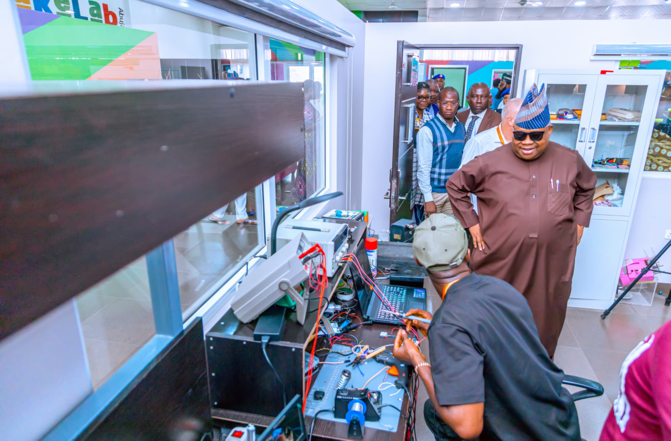 Osun State Governor, Ademola Adeleke and the General Manager of the Innovation Hub, Mr Meir Dagan, during a courtesy visit to the Innovative Hub in Abuja.