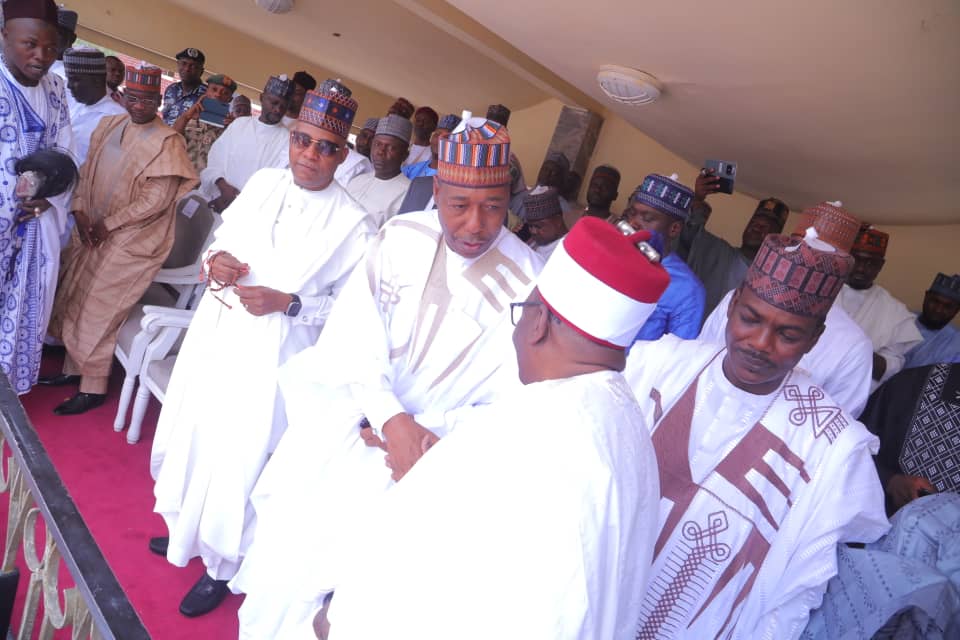 Eid Fitri: Shehu of Borno calls for prayers, peace, unity in Nigeria 3 L-R: VP Kashim Shettima, Borno State Governor, Babagana Zulum and Shehu of Borno, His Eminence, Alhaji Abubakar Umar Ibn Garbai El kanemi