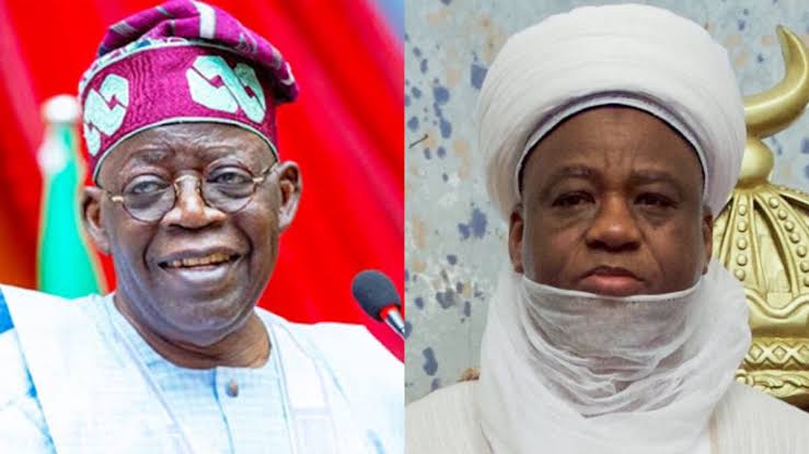 President Bola Tinubu and Sultan of Sokoto, Muhammadu Sa’ad Abubakar III