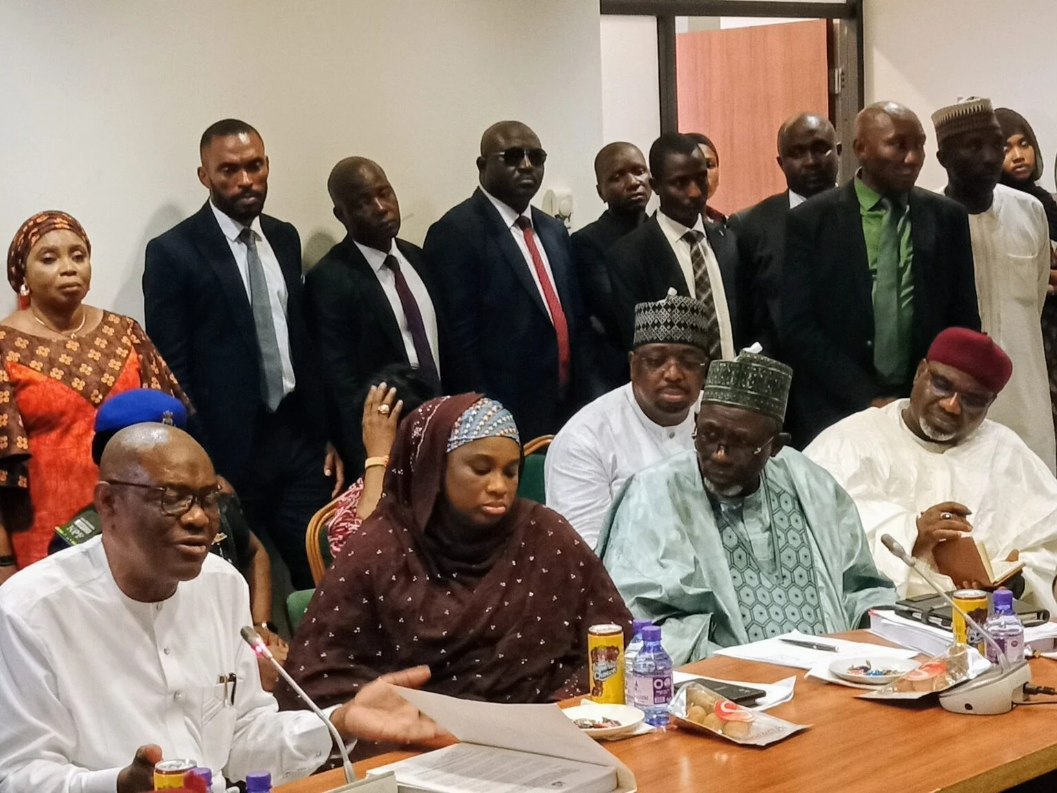 FCT Minister, Nyesom Wike and FCT Minister of State, Mariya Mahmoud, on Monday appeared before the Senate and House Committees on FCT, to defend the proposed statutory budget, in Abuja.