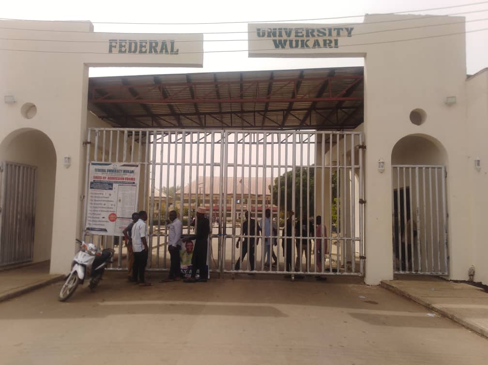 SSANU, NASU strike cripples academic activities at Federal University Wukari 1 Entrance gate of Federal University Wukari under lock and key