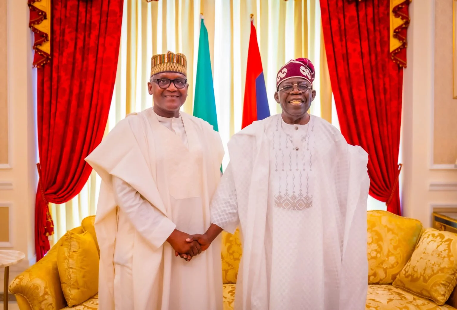 President Bola Tinubu and African Richest man Aliko Dangote