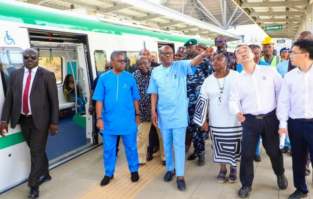 Abuja Rail Mass Transit project 97% ready – Wike 1 FCT Minister, Nyesom Wike during an inspection tour of the project from the Metro Station in Central Area to the Nnamdi Azikiwe International Airport, Abuja, on Friday.