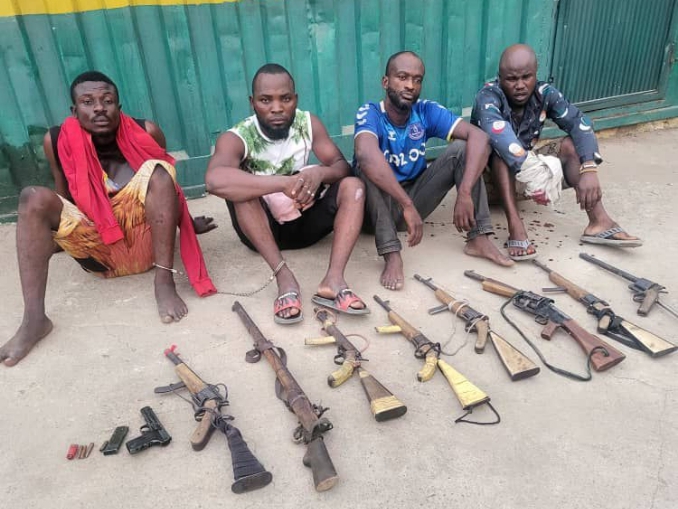 Paraded armed robbery suspects