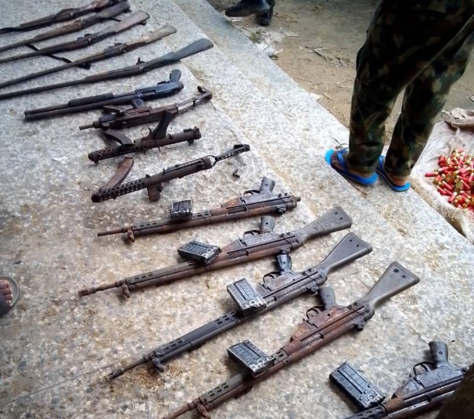 Troops burst gun runner armoury in Ugheli Delta, recover large cache of arms, ammunition 14 Troops burst gun runner armoury in Ugheli Delta, recover large cache of arms, ammunition