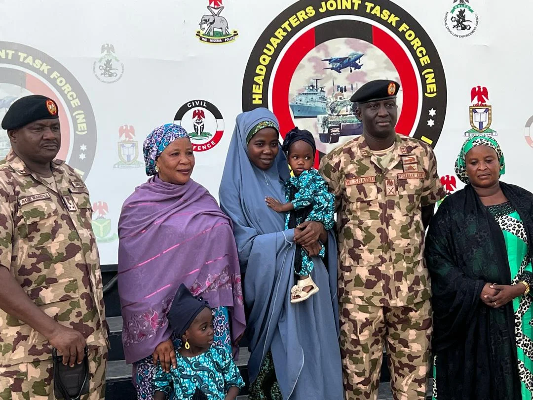 Nigerian Army hands over rescued Chibok girl, 3 children to Borno govt