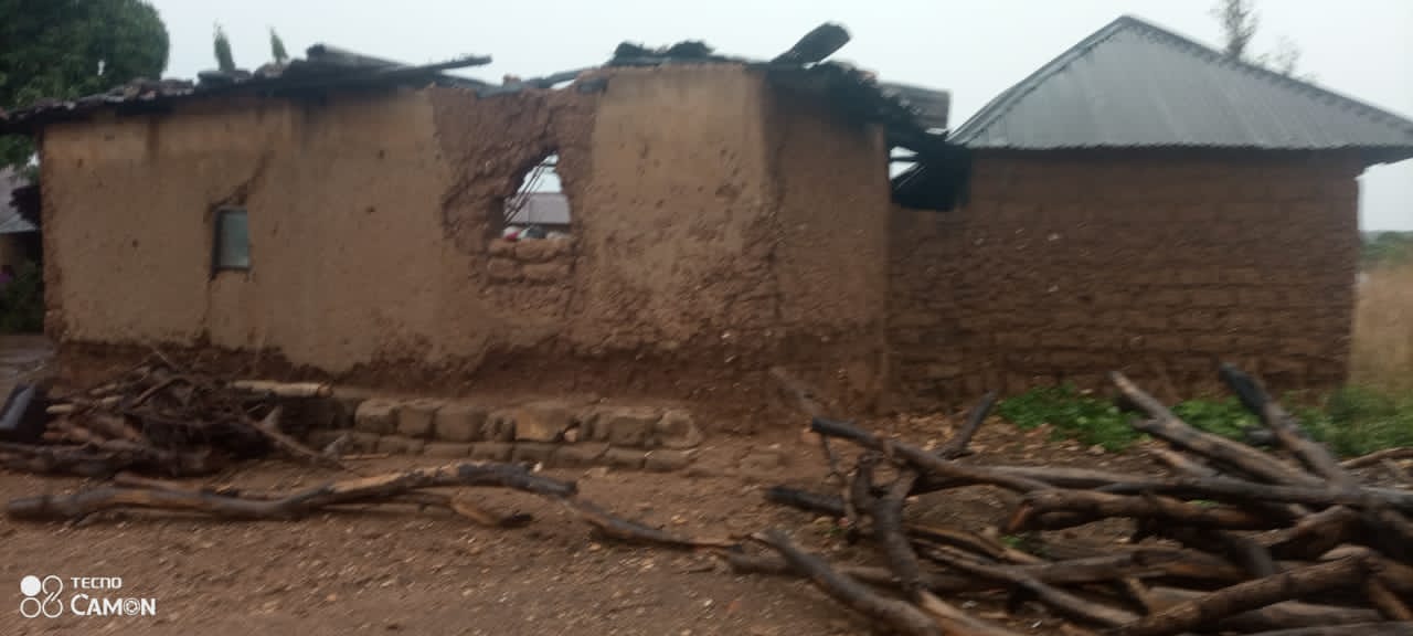One of the houses destroyed by the rainstorm