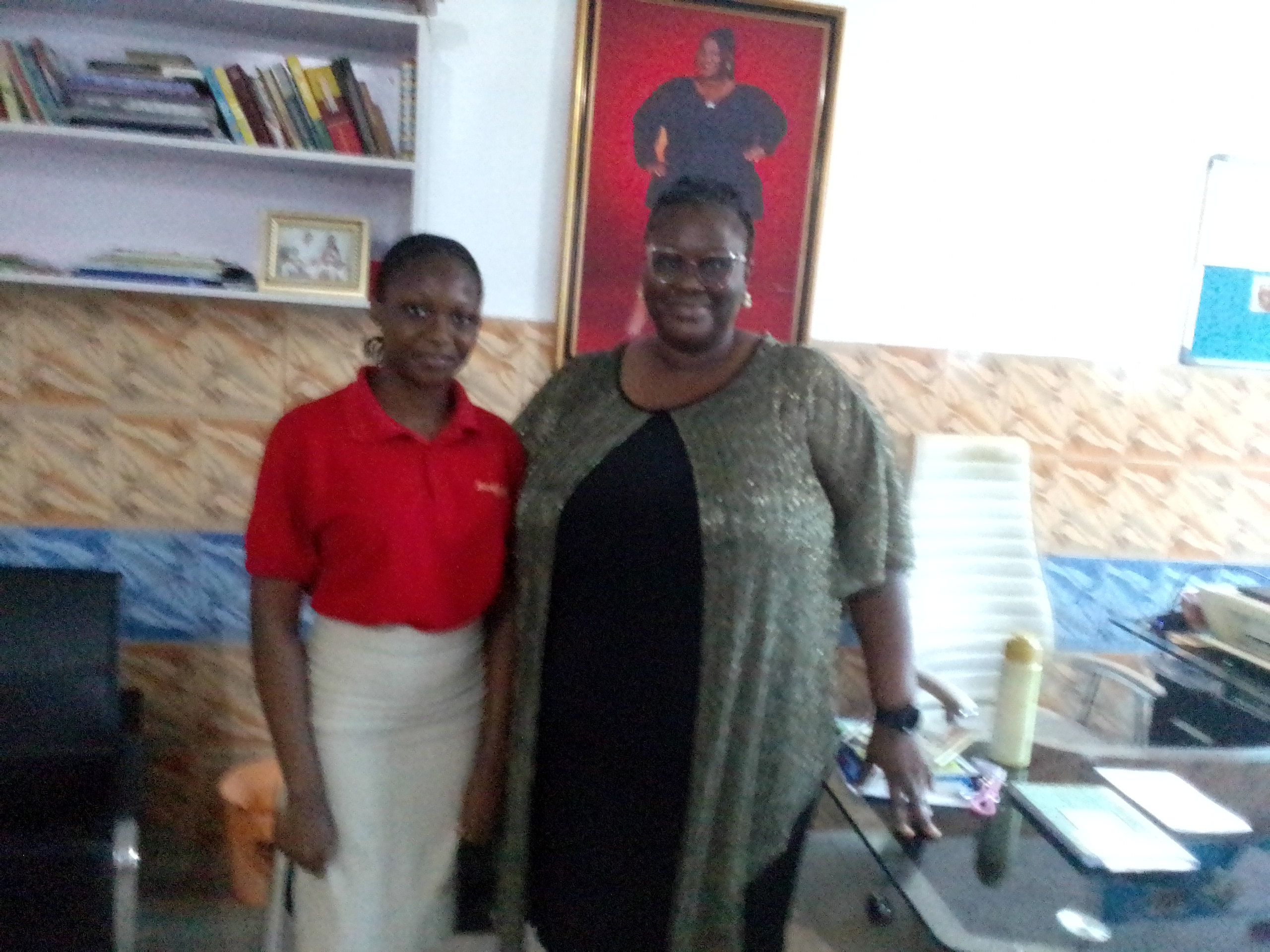 MaryGold International School administrator, Mrs. Chiborouma I. Weli-Uchie, and the highest scorer, Josephine Okon Thomas.