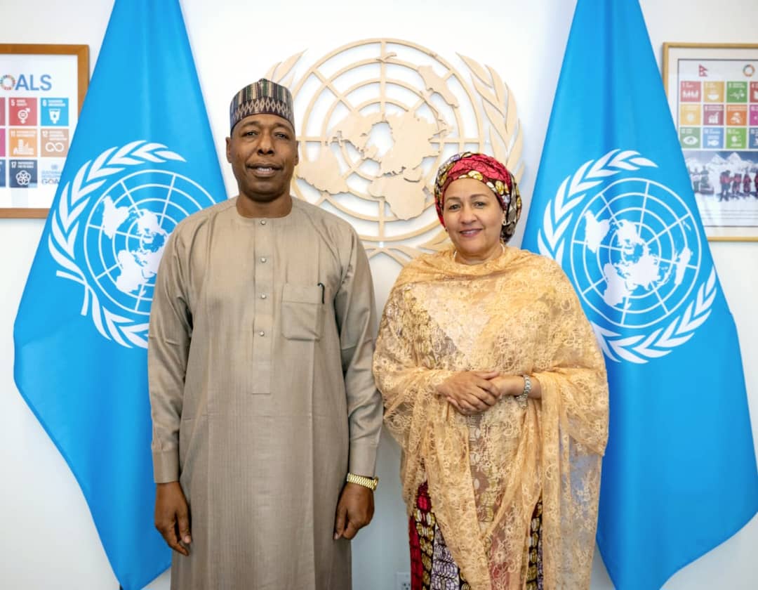 Zulum extols UN Deputy Sec-Gen, Amina Mohammed @ 63 15 Borno State Governor, Babagana Zulum and the UN Deputy Secretary-General, Amina Mohammed
