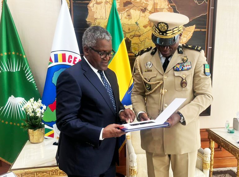 President of Gabon invites Dangote to invest in cement, fertilser production 8 President Brice Oligui Nguema of Gabon and Aliko Dangote