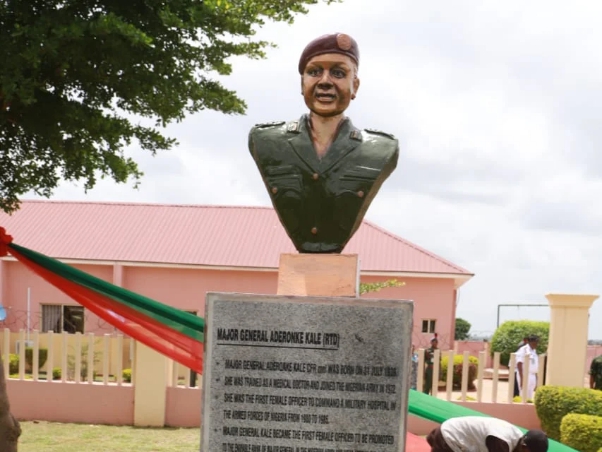 NDA inaugurates monument of late Maj.-Gen. Aderonke Kale, 1st female Maj.-Gen. in Nigerian Army on Tuesday in Kaduna.
