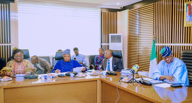 Secretary to the Government of the Federation, Senator George Akume, represented by the Minister of Finance and Coordinating Minister of the Economy, Wale Edun, inaugurates 10-Man Inter-Ministerial Committee to Enforce Supreme Court Judgement on Local Government Autonomy on Tuesday, August 20, 2024 in Abuja.