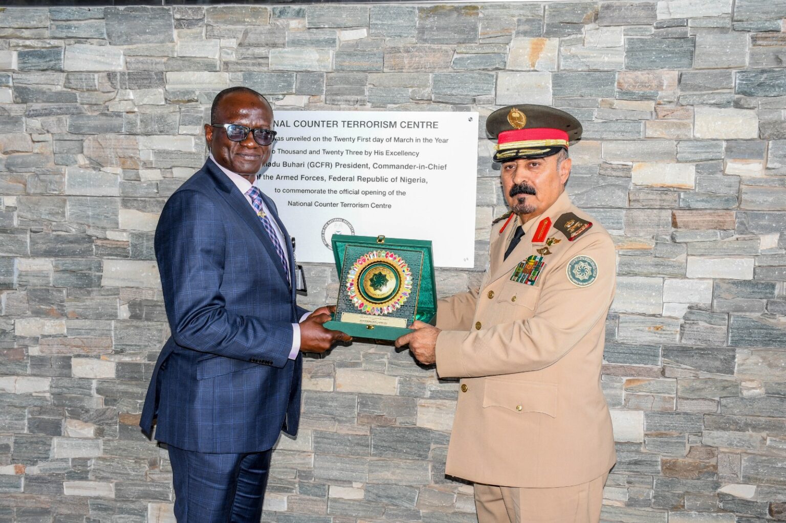 FG seeks collective action against terrorism financing 1 National Coordinator of NCTC, Maj.-Gen. Adamu Laka, and Maj.-Gen. Mohammed Al-Moghedi, Secretary-General of the Islamic Counter Terrorism Centre (IMCTC), Saudi Arabia, during a courtesy visit in Abuja