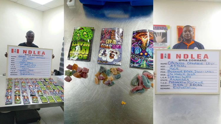 NDLEA busts cannabis candy shipment to Lagos kiddies' shop, recovers large consignments of opioids, others 1