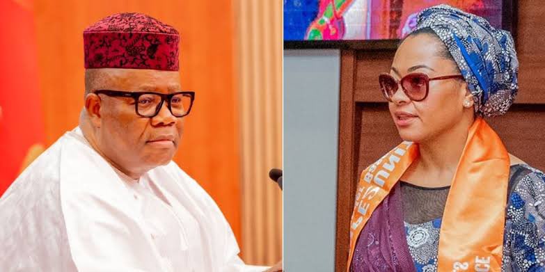 Senate President, Godswill Akpabio and Senator Natasha Akpoti