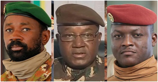 Assimi Goita of Mali Abdulrahamane Tchiani of Niger Ibrahim Traore of Burkina Faso 1