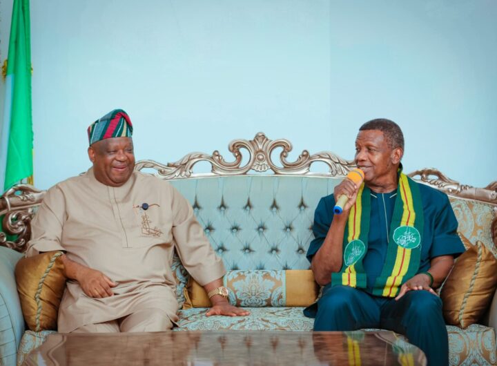 Adeboye in Plateau, assures Mutfwang of Church’s support 7 Plateau State Governor, Caleb Mutfwang and RCCG General Overseer, Pastor Enoch Adebayo
