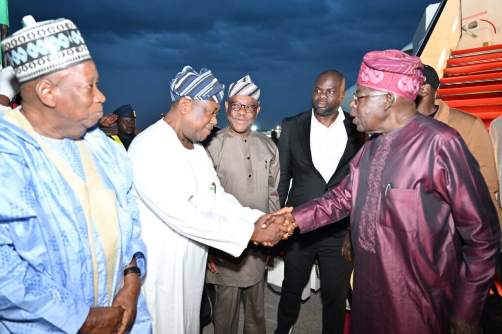 Tinubu returns to Abuja after Pope Leo XIV inauguration 1 President Bola Tinubu; FCT Minister Nyesom Wike and SGF, George Akume as president returned to Abuja from Rome on Tuesday.
