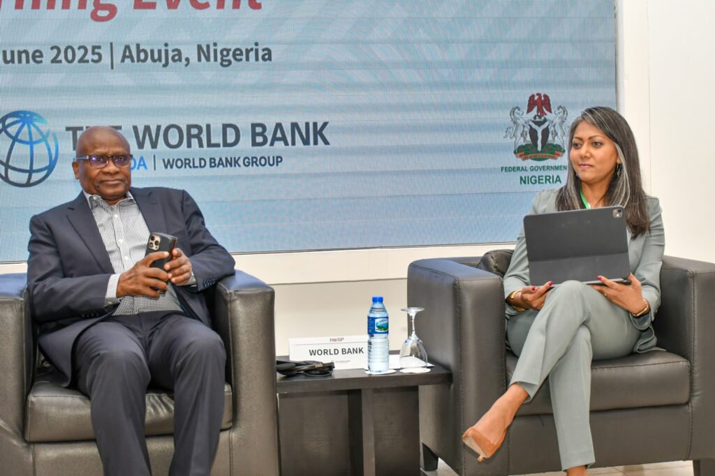 Director General of the Nigeria Centre for Disease Control (NCDC), Dr. Jide Idris, and the World Bank Practice Manager for Western and Central Africa, Rifat Hasan, during the Health Security Program (HeSP) Learning Event on Tuesday in Abuja.