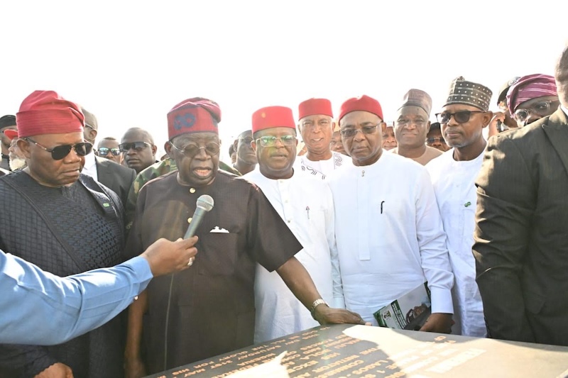 President Bola Tinubu inaugurating a portion of the Lagos-Calabar Coastal Highway on Saturday