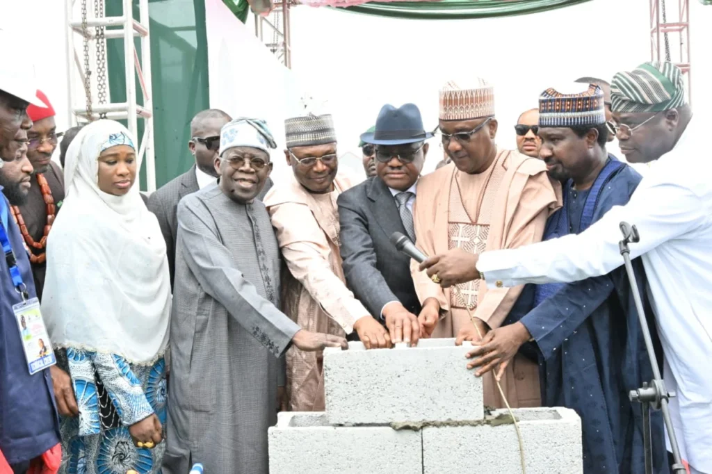 President Tinubu inaugurating the construction of a new INEC Annex Office to complement its current headquarters in Abuja.