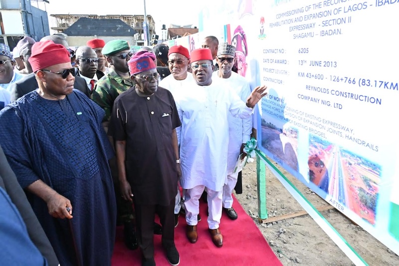 President Bola Tinubu inaugurating a portion of the Lagos-Calabar Coastal Highway on Saturday
