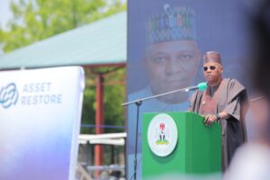 VP Kashim Shettima, giving his address on Sunday during the commissioning ceremony held on Sunday at the Borno State Agricultural Mechanisation Authority (BOSAMA) headquarters, Maiduguri.