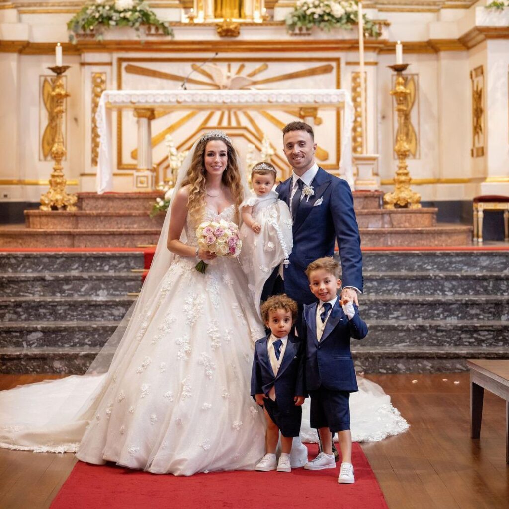 Liverpool star, Jota his partner, Rute Cardoso, and their children shortly after their wedding ceremony 