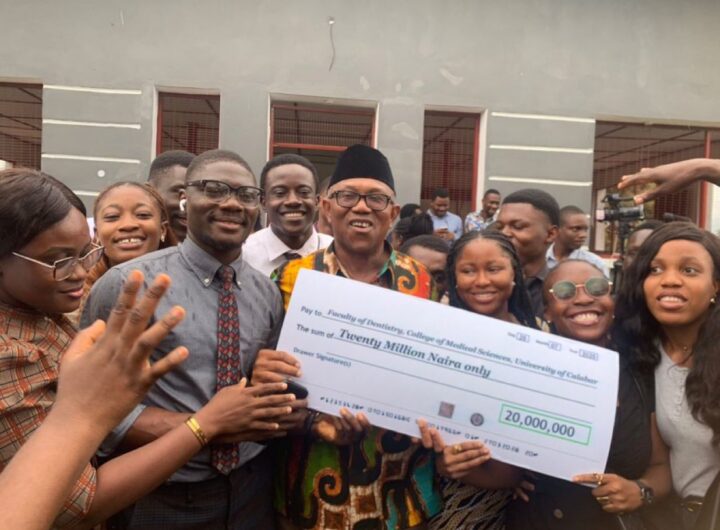 Peter Obi donates fund to UNICAL Dentistry Department