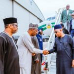 VP Kashim Shettima arrives London to accompany late Buhari's body to Nigeria. Photo credit: Official SKSM