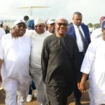 FCT Minister, Nyesom Wike during his visit to Edo State. He was received by Governor Monday Okpebholo and other government officials