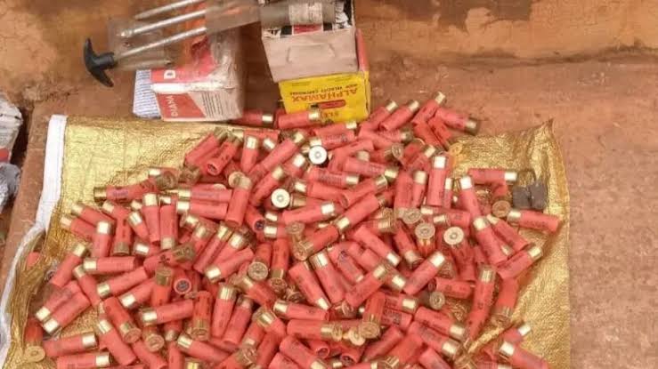 Anambra police arrest man with 1,100 rounds of ammunition 1 Ammunition recovered from the suspect in Anambra