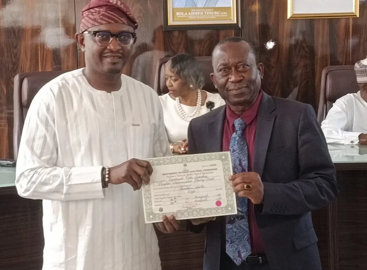 INEC presents certificate of return to election winners
