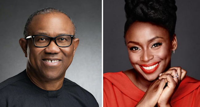 2023 Presidential candidate of LP, Peter Obi and renowned Nigerian author, Chimamanda Adiche