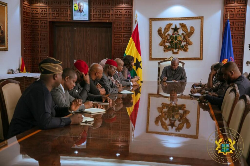 "No room for xenophobia in Ghana" – Mahama assures Tinubu, pledges safety for Nigerians amid protests 3 President John Mahama of Ghana in a meeting with Nigerian delegation led by the Minister of State for Foreign Affairs, Bianca Nigerian Minister of State for Foreign Affairs, Bianca Odumegwu-Ojukwu
