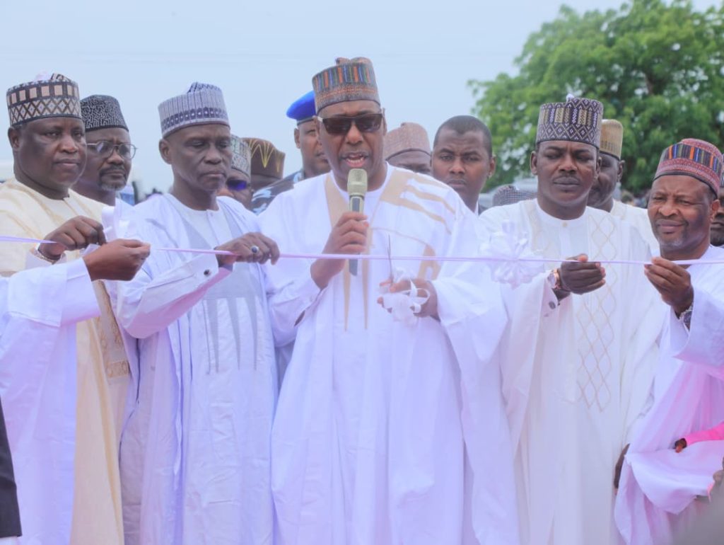Zulum opens 48-classroom school, approves meal, stipend to spike enrollment 1 Borno State Governor, Babagana Zulum commissioning the Higher Islamic College, Gajiganna