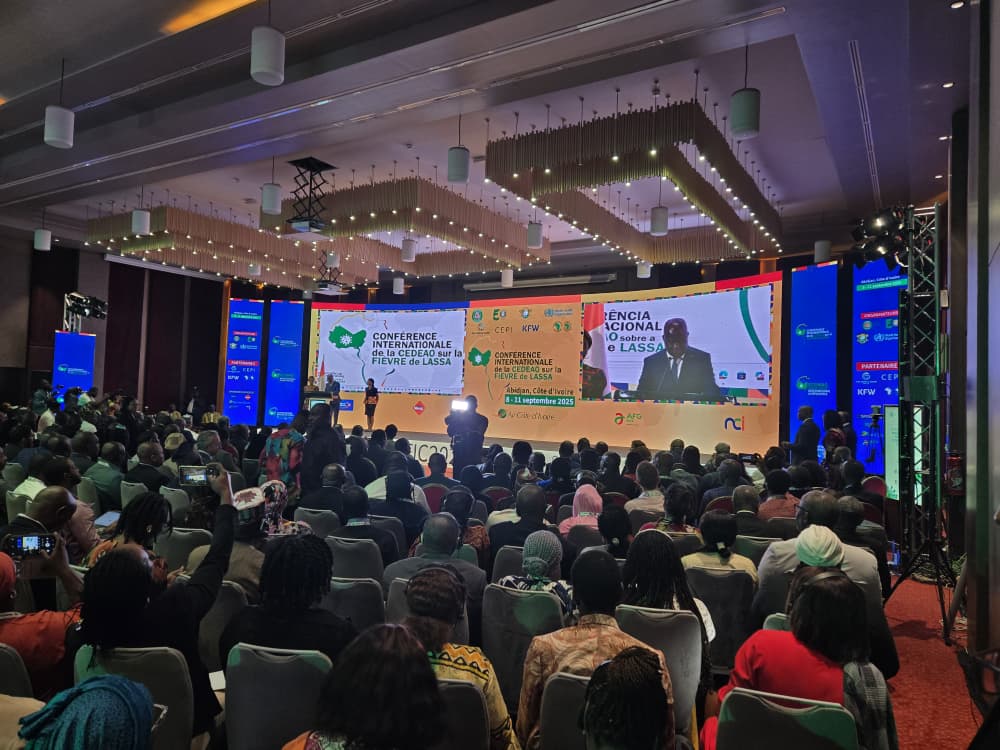 PHOTONews: 2nd ECOWAS Lassa Fever international conference #ELFIC2025 opens in Abidjan 2 Minister of Health and Public Hygiene and Universal Coverage of Cote dIvoire Mr Pierre NGou Dimba delivering the welcome speech