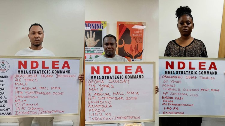 Drug suspects arrested by NDLEA at Lagos airport