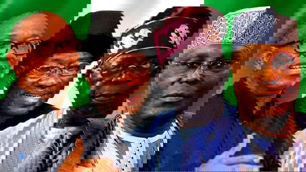 Peter Obi, Goodluck Jonathan, Bola Tinubu and Atiku Abubakar