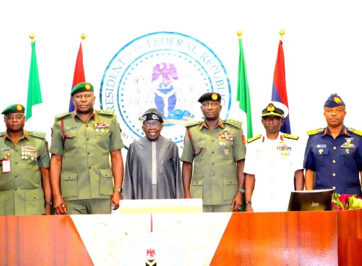 President Bola Tinubu and the new service chiefs