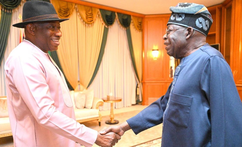 Tinubu welcomes Jonathan back to Nigeria after tense Guinea-Bissau visit 1 President Bola Tinubu and former President Goodluck Jonathan. photo credit: State House