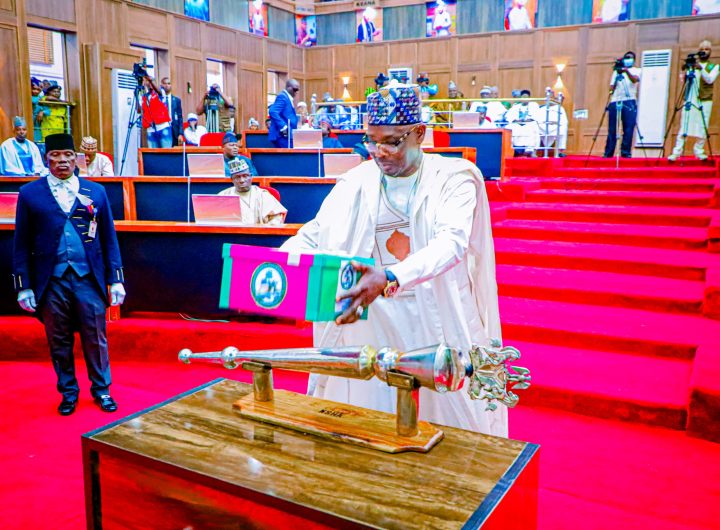 Nasarawa State Governor, Abdullahi Sule presenting the 2026 Budget before lawmakers at the state House of Assembly