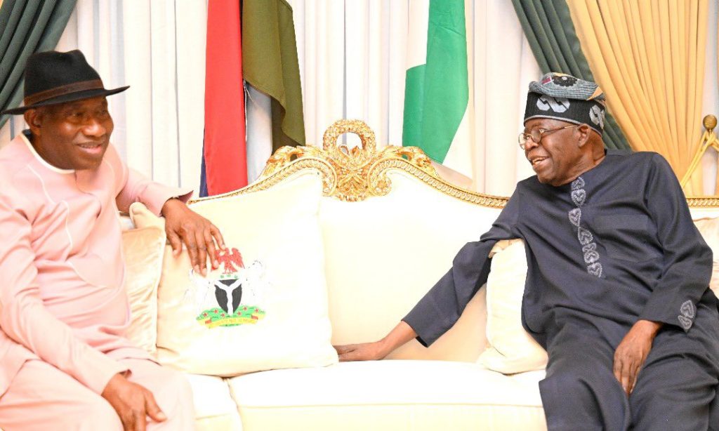Tinubu welcomes Jonathan back to Nigeria after tense Guinea-Bissau visit 2 President Bola Tinubu and former President Goodluck Jonathan. photo credit: State House
