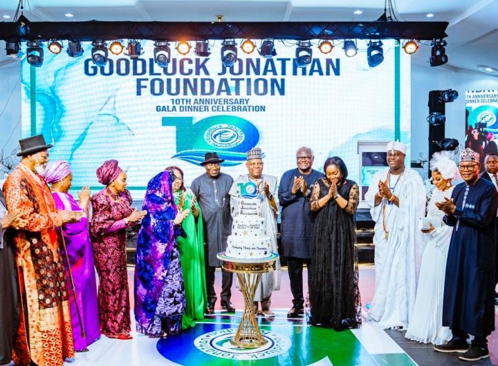 Jonathan: Why I’m no longer in active politics in Nigeria 18 At the Goodluck Jonathan Foundation's 10th anniversary event in Abuja, President Bola Ahmed Tinubu @officialABAT, represented by Vice President Kashim Shettima @officialSKSM , joined former President Goodluck Jonathan, his wife and former First Lady, Dame Patience Jonathan, alongside other high-profile dignitaries to celebrate the foundation's achievements in promoting democracy . Photo credit: State House