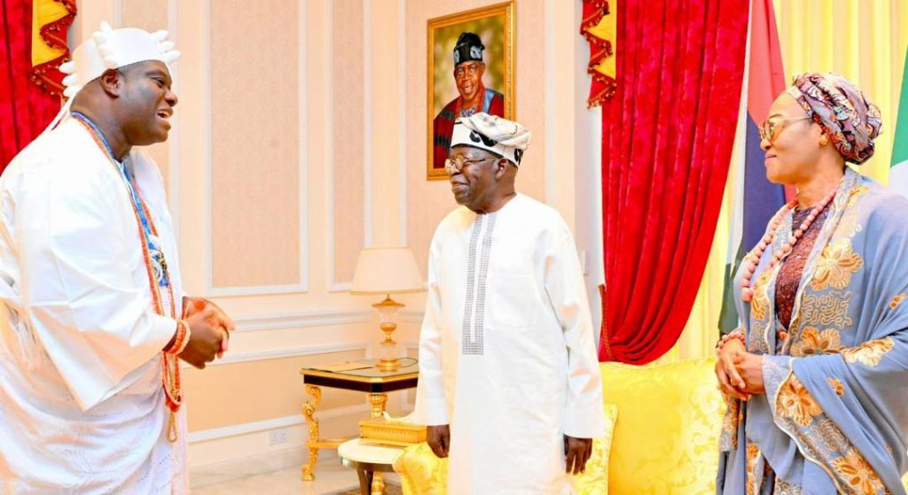 Ooni of Ife visits Tinubu, First Lady at the President's resident in Lagos on Christmas Day