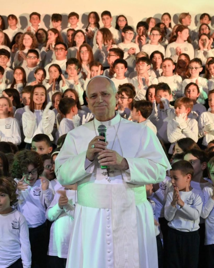 Pope Leo attends School Christmas event