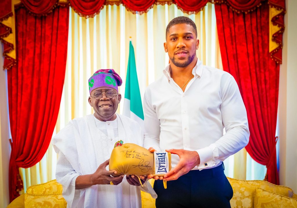 President Bola Tinubu and Anthony Joshua. Photo credit: State House