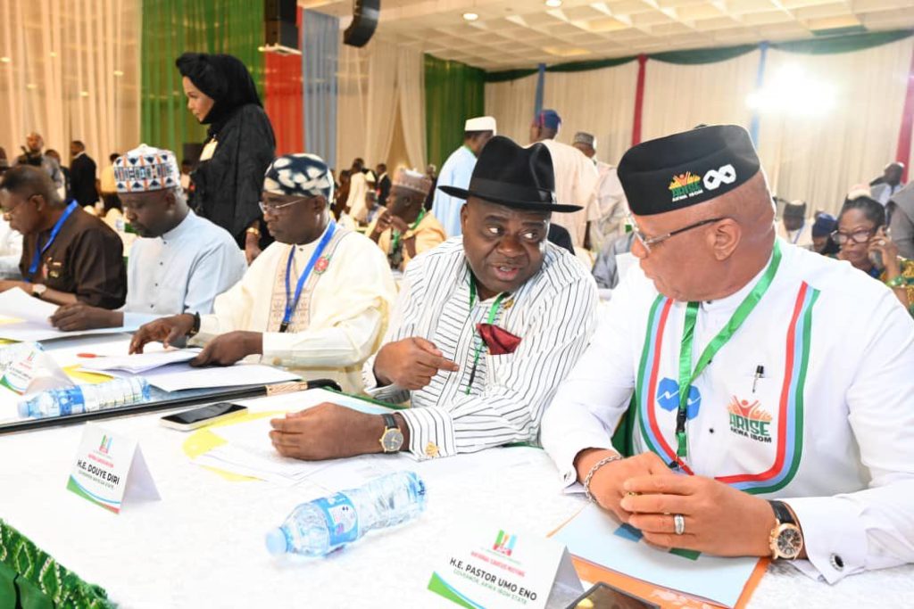 Tinubu, Shettima lead APC leaders to the party’s National Caucus meeting in Abuja
