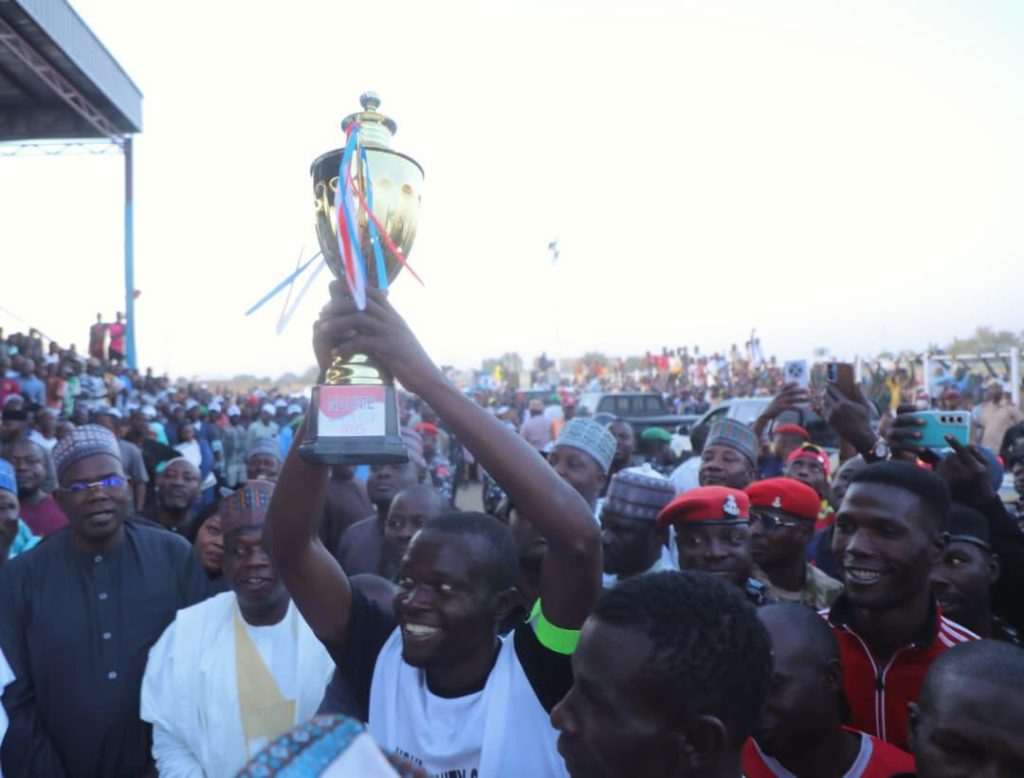 Zulum presents Senator Ndume Unity Cup grand finale trophy to Biu United